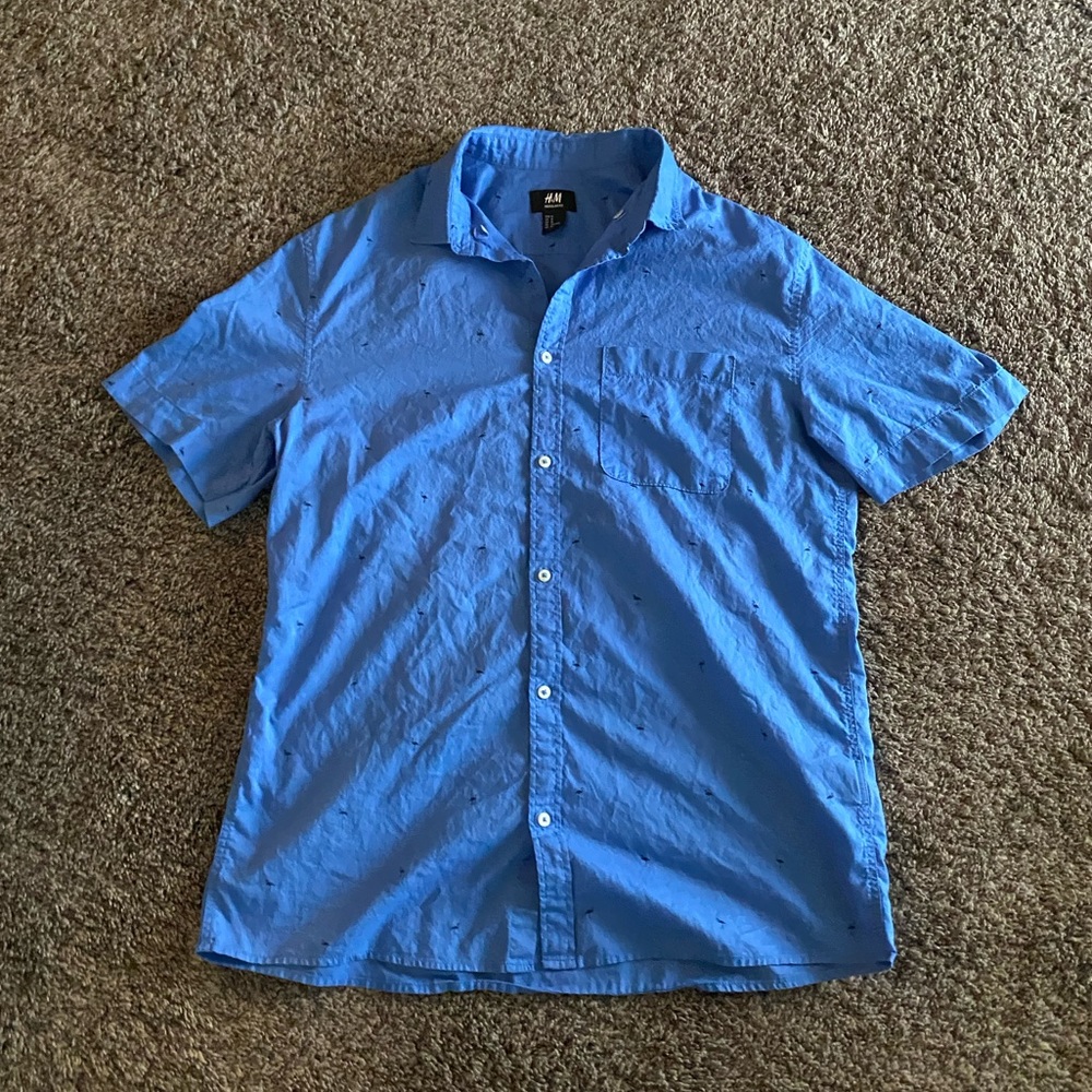 Flamingo Short Sleeve Button Down